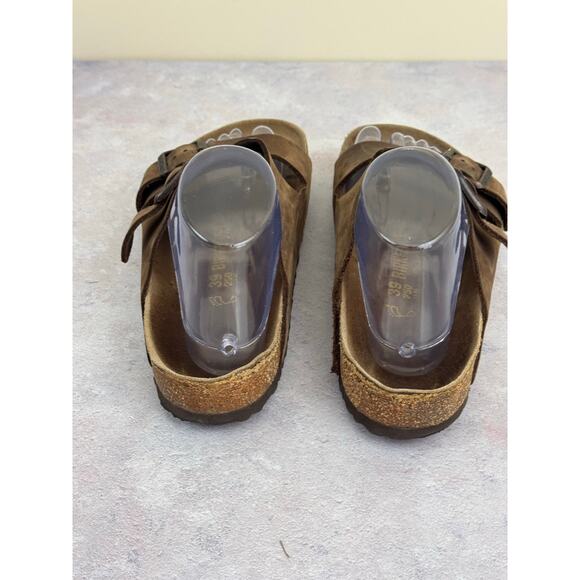 Birkenstock Arizona Brown Leather Sandals EU39 Womens US Size 8 FLAWS READ - Picture 2 of 16